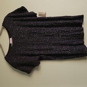 Lauren Lee Woman Black and Gold Crinkle Top Size 20W